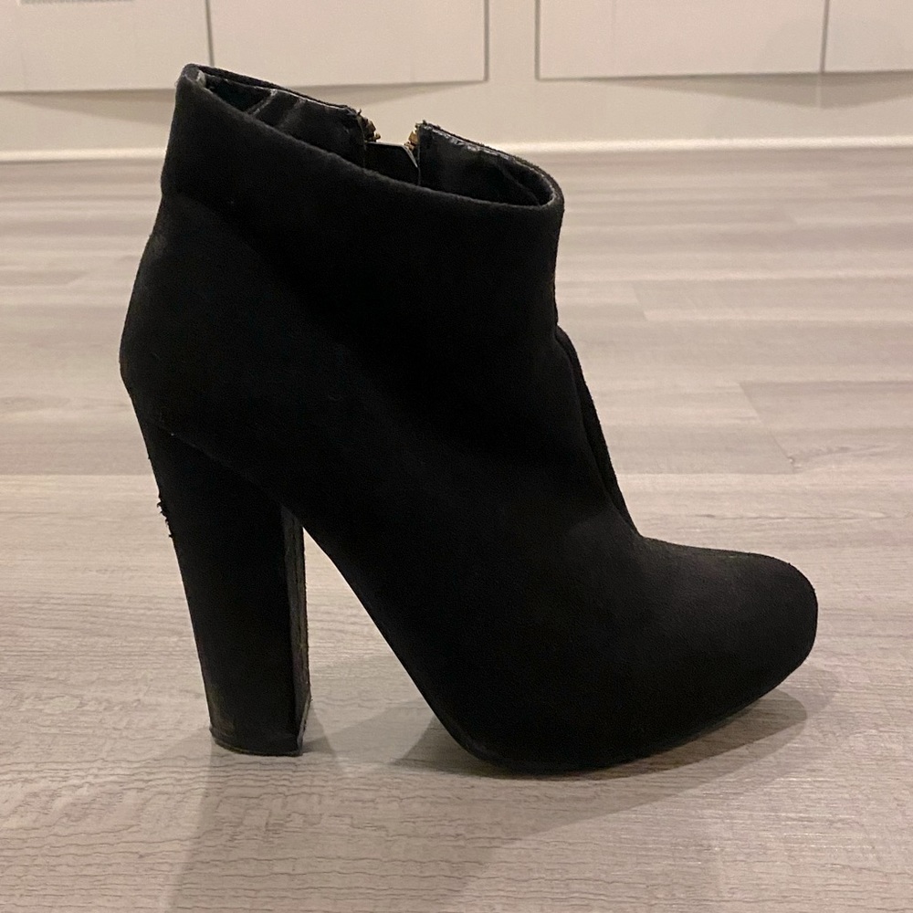 Suede Black Bootie with Heel